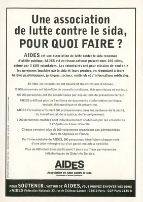 Campanha de AIDES contra o SIDA — ilustração de GATTEN — presente em 100 cidades — Verso