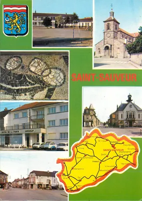 Saint-Sauveur — Colagem de locais e cartão postal — Edição da Europa da Carta Postal