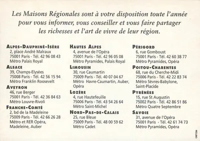 Campo de amapolas — Las Regiones viven en París — editor CART'COM — Reverso
