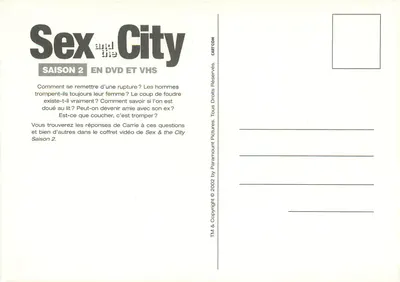 Sex and the City — Temporada 2 — Paramount Pictures — Verso