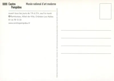 Museu Nacional de Arte Moderna — Centro Pompidou — cartaz de Francis Picabia, 1937 — Verso