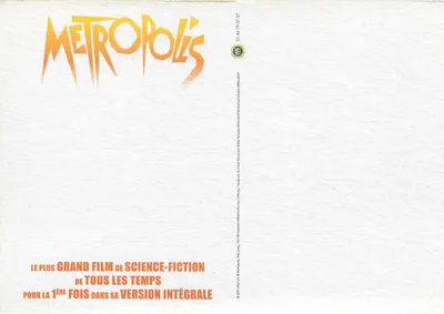 Metropolis — Plakat kinowy — mk2 — Rewers