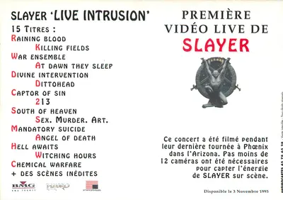 Slayer — Live Intrusion — BMG France — Rewers
