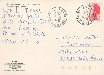 Casa de repouso - Entrada — Tracý-le-Mont, Oise — Edições & Impressões, Macon — Verso