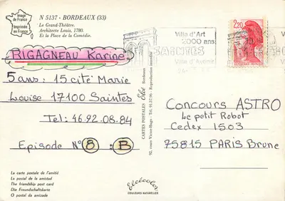 Bordeaux - O Grande Teatro — Editor Elcée, n° 5137 — Verso