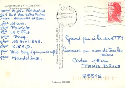 Chalé normando — Villechien — Edições Normandas LE GOUBEY — Verso