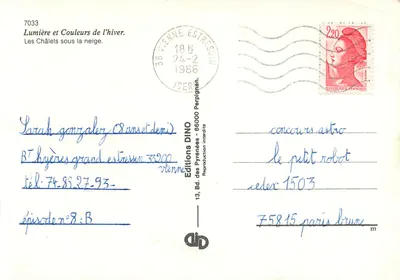 Os Chalés sob a neve — Edições DINO, n°7033 — Verso