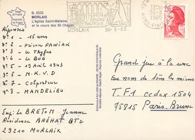 Morlaix — Katedra św. Melaine i ulica 50 Otages — Wydawnictwo Art JOS — Rewers