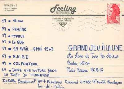 Futaies / 5 — Fotografia M. Melford — Wydawnictwo i Druki Combier / Mâcon — Rewers