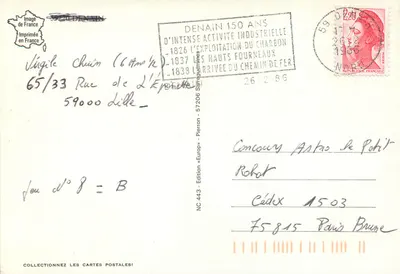 Denain — widok panoramiczny — Wydawnictwo « Europe » nr 443 — Rewers