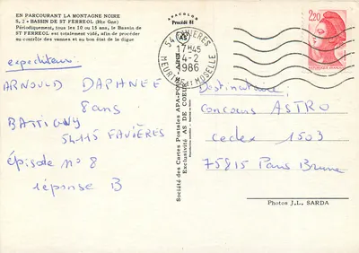Basen St. Ferreol — Góry Czarne — Spółdzielnia Kart Pocztowych APA-POUX — Rewers