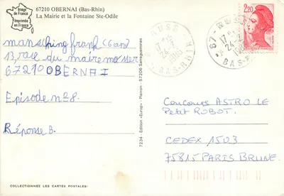 Obernai — A Prefeitura e a Fonte Ste-Odile — Edição « Europ » — Verso