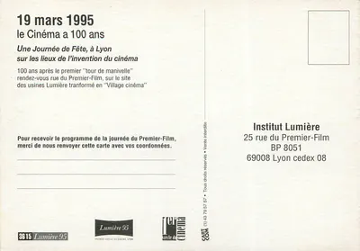 Światło 95 / Pierwszy wiek kinematografii, Lyon — Akt 2 — Instytut Lumière — Rewers