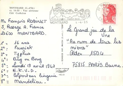 Montbard (Côte-d'Or) — Vista aérea — Cidade de Bugon - Estação Verde, editada por Cim — Verso