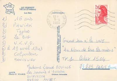 Les Ibis — Le Vesinet (Yvelines) — Wydawnictwo LYNACOLOR — Rewers