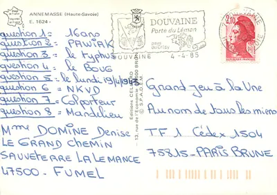 Annemasse — Cidade florida — Éditions Cellard — Verso