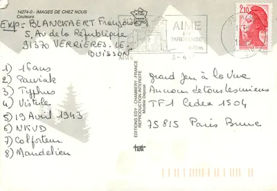 Drzewo zasnieżone — Aime-en-Tarentaise — Jacques Alain — Rewers
