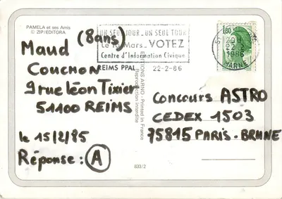 Crianças à mesa — Paris 15 — Éditions Arno, n°833/2 — Verso