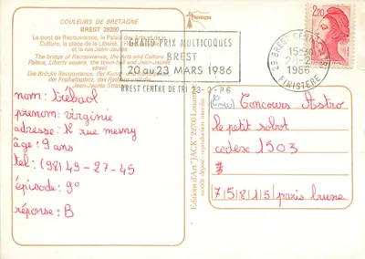 Brest — Cidade de Arte — Edições de Arte 'JACK' n°22700 — Verso
