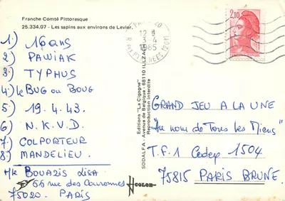 Las Cigogne — Sosnowe drzewa w okolicach Levier — Wydawnictwo SODALFA — Rewers
