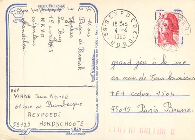 Rexpoëde — Wydawca S.A.D. 92 r. Nationale, 59702 Marcq-en-Barœul — Rewers