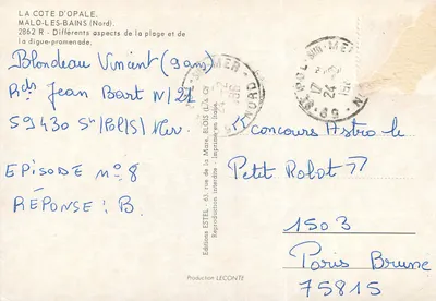 Malo-les-Bains — De Baden — Uitgever Estel, n° 2862 R — Achterkant