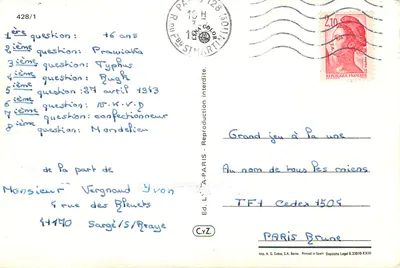 Dzieci grające z kwiatami — Constanzza — Wyd. L.V.A.-PARYŻ, nr 428/1 — Rewers