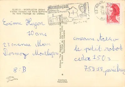 Vecchie case via Porte Saint-Pierre — Montluçon (Allier) — Edizioni "La Cigogne" n° 03.185.13 — Verso