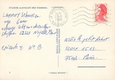 Linguagem dos Selos — Edições Lyna-Paris, n° 2166 — Verso