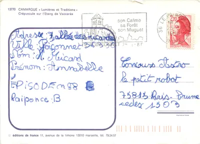 Crepúsculo sobre o Lago de Vaccarès — Camargue — edições de France n°13770 — Verso