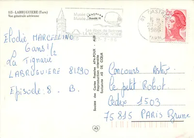 Labruguière (Tarn) — Vista geral aérea — Sociedade das Cartas Postais APA-POUX — Verso
