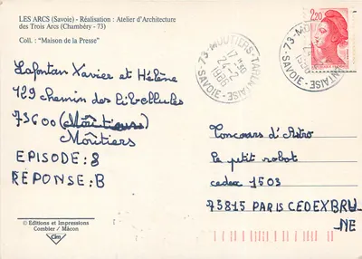 Les Arcs — Estação de esqui — Editor: Editions e Impressões Combier / Mâcon — Verso