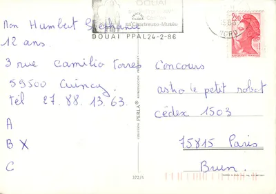 Pejzaż zimowy — rzeka i zasne lasy — wydawca PERLA, n° 372/4 — Rewers