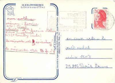 Le Jura pittoresque — Le Crêt de la neige (1770 m.) — Société d'Agences de Diffusion, Lyon — Verso
