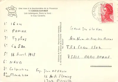 Les calanques — Cap Canaille — Éditions de France — Rewers