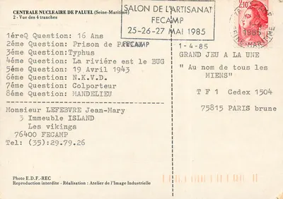 Central Nuclear de Paluel — Visão das 4 usinas — Foto E.D.F.-REC — Verso