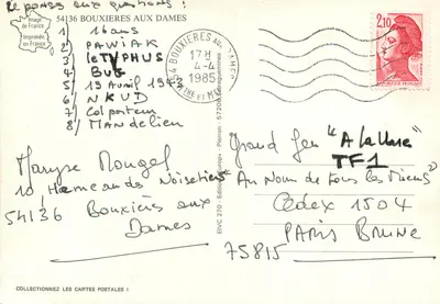 Bouxières-aux-Dames — vista da cidade, do monumento aos mortos e de um prédio — Edição EIVC 270 — Verso