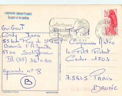 Limoges — Stacja i ogrody — IRIS — Rewers