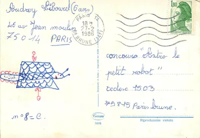Dwa kuryczki — barwne jajka wielkanocne — wydawca Ceccami nr 7676 — Rewers
