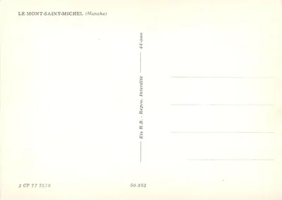 O Monte Saint Michel — vista noturna e diurna — Ets R.B. Repro. Interdite — Verso