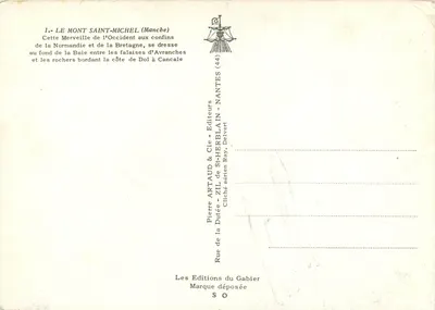 Mont Saint-Michel (Manche) — Cud Zachodu — Wydawnictwo Pierre Artaud & Cie — Rewers