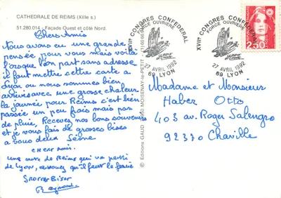 Catedral de Reims — Fachada Oeste e lado Norte — Edições GAUD 51.280.014 — Verso