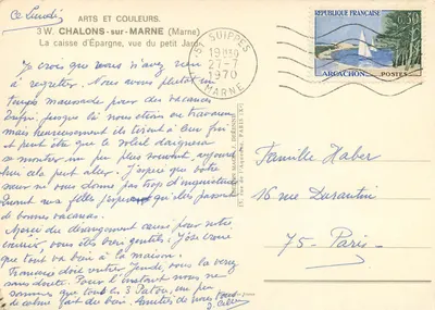 A Caixa de Epargna, vista do pequeno Jardim — Chalons-sur-Marne — Edição Arts et Couleurs — Verso
