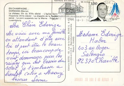 Dormans — Lembrança de Dormans — Editor Estel — Verso