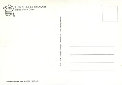 Vitry-le-François — Igreja de Nossa Senhora — Edição « Europe » — Verso