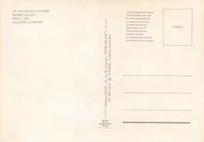 A Valle da Marne — Carta postal turística — Edições Escudo de Ouro, Drancy — Verso