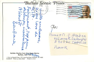 Buffalo, Nova Iorque — vista do porto com o skyline — Buffalo Scenic Prints — Verso