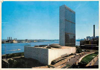 Sede das Nações Unidas — Nova Iorque — editor Manhattan Post Card Co., Inc.
