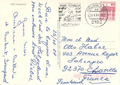 Helgoland — Widok panoramiczny — wydawca Otto Schultze, nr 2192 — Rewers
