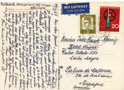 Titisee — carta postal ilustrada com mapa topográfico — Cramers Künstanslalt KG, Dortmund — Verso